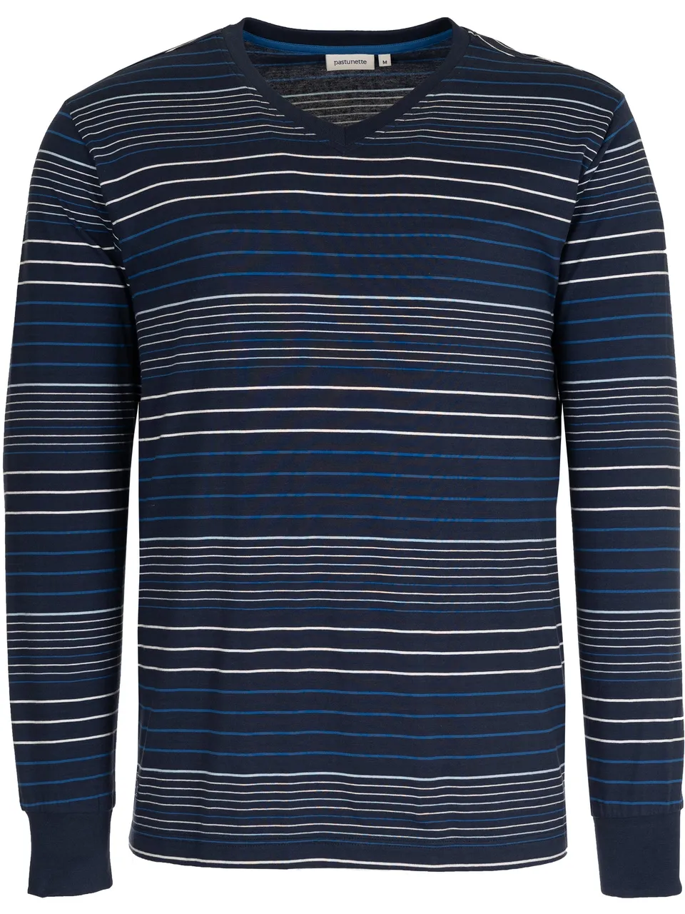 pastunette-pyjama-lounge-shirt-blau-gestreift-baumwolle image 1