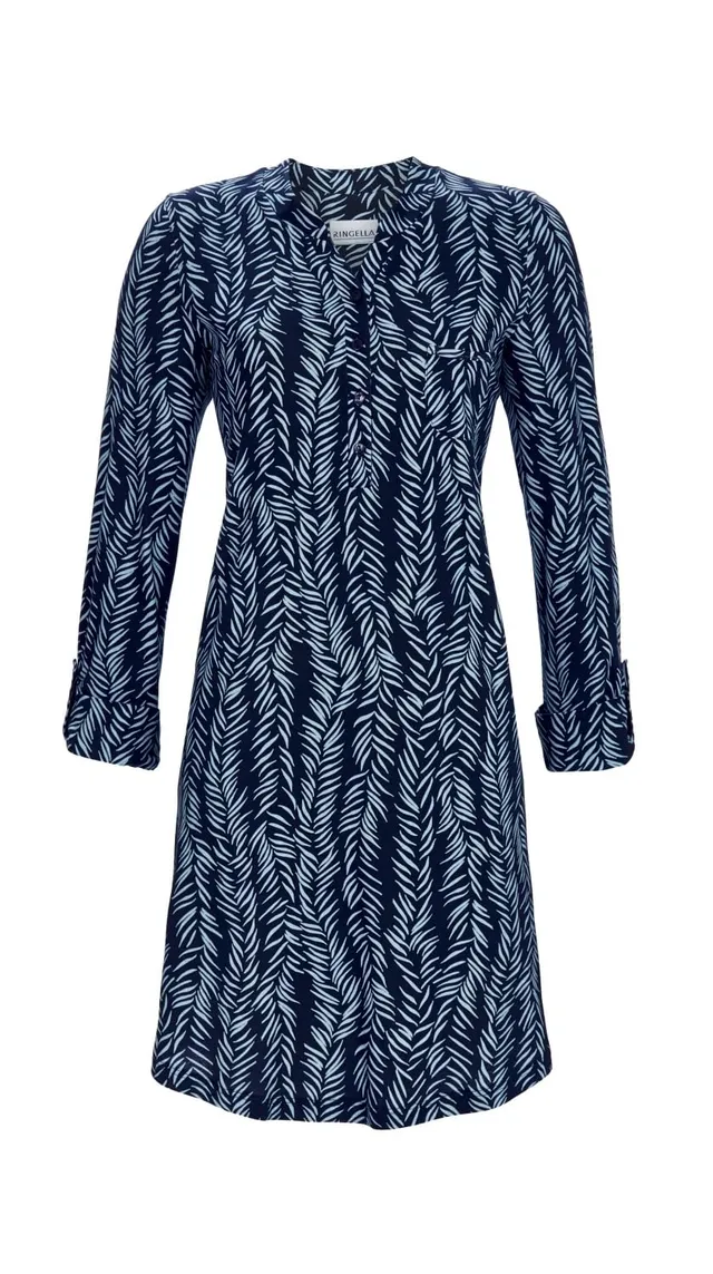 ringella-nachthemd-knopfleiste-brusttasche-damen-sleepshirt image 1