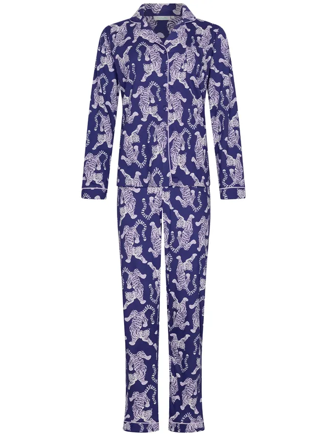 rebelle-tiger-star-pyjama-lila-bio-baumwolle-knopf image 1