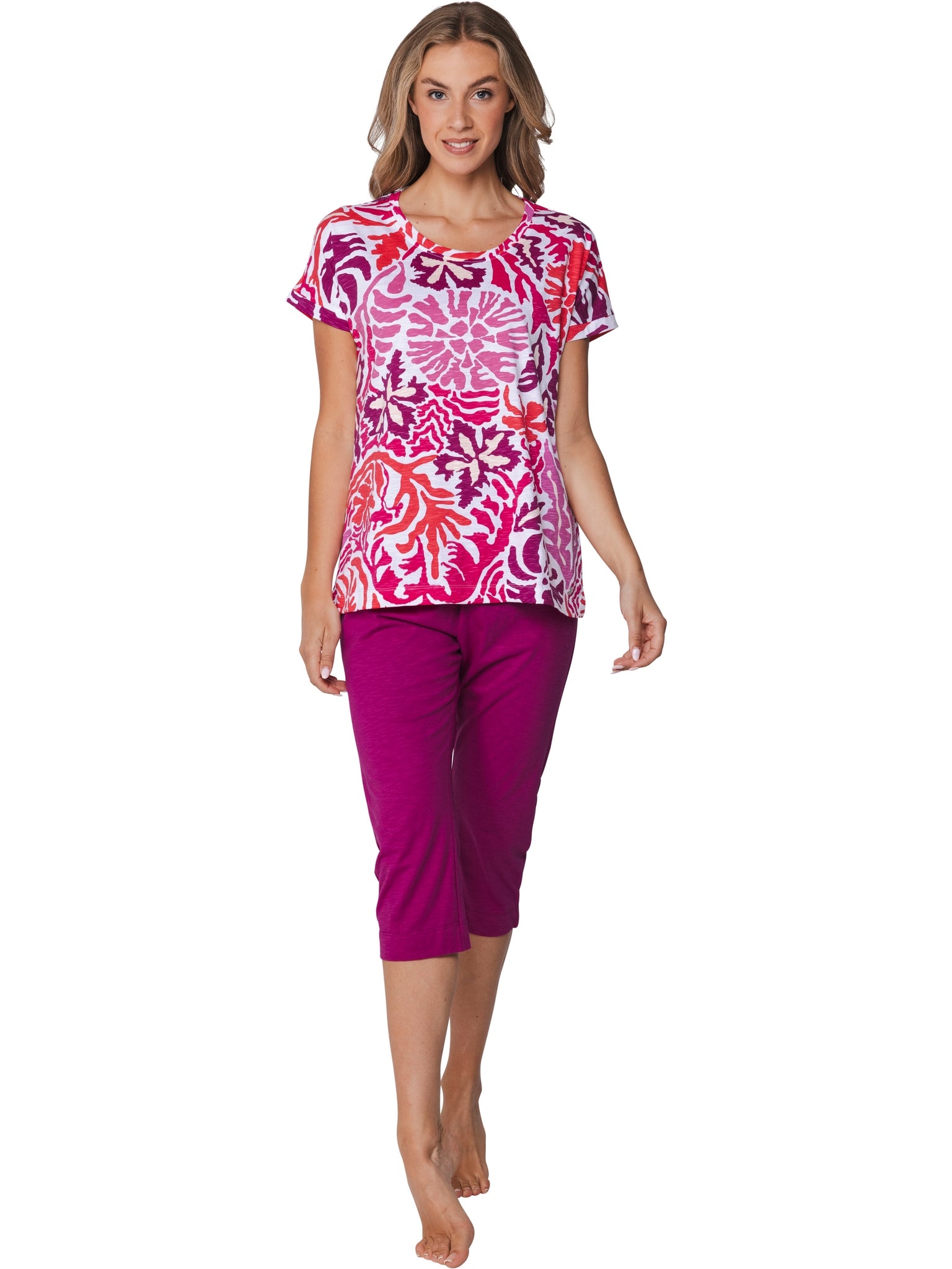 pastunette-paradise-pink-pyjama-rosa-3-4-hose image 3