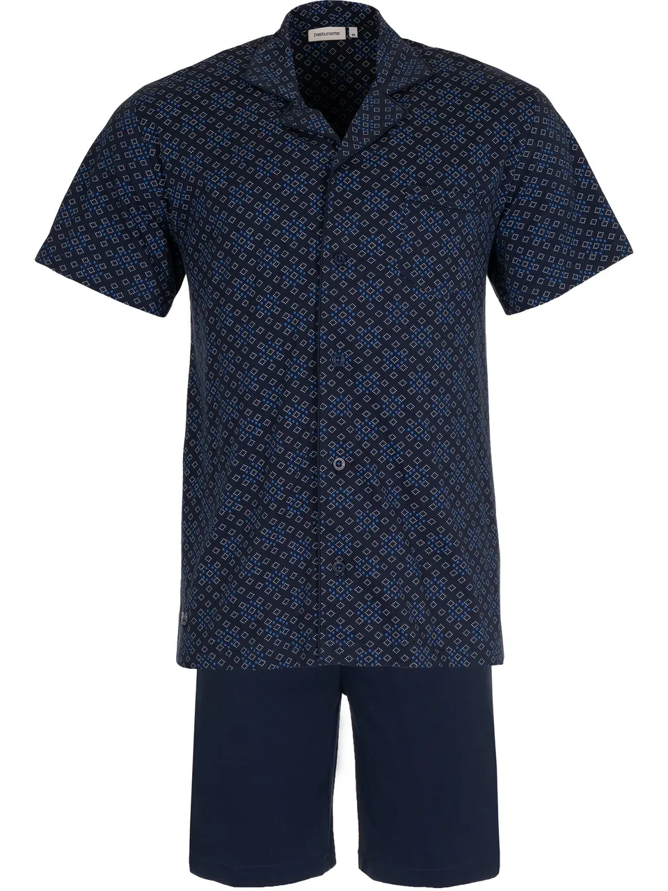 pastunette-shortama-schlafanzug-kurz-blau-baumwolle image 1