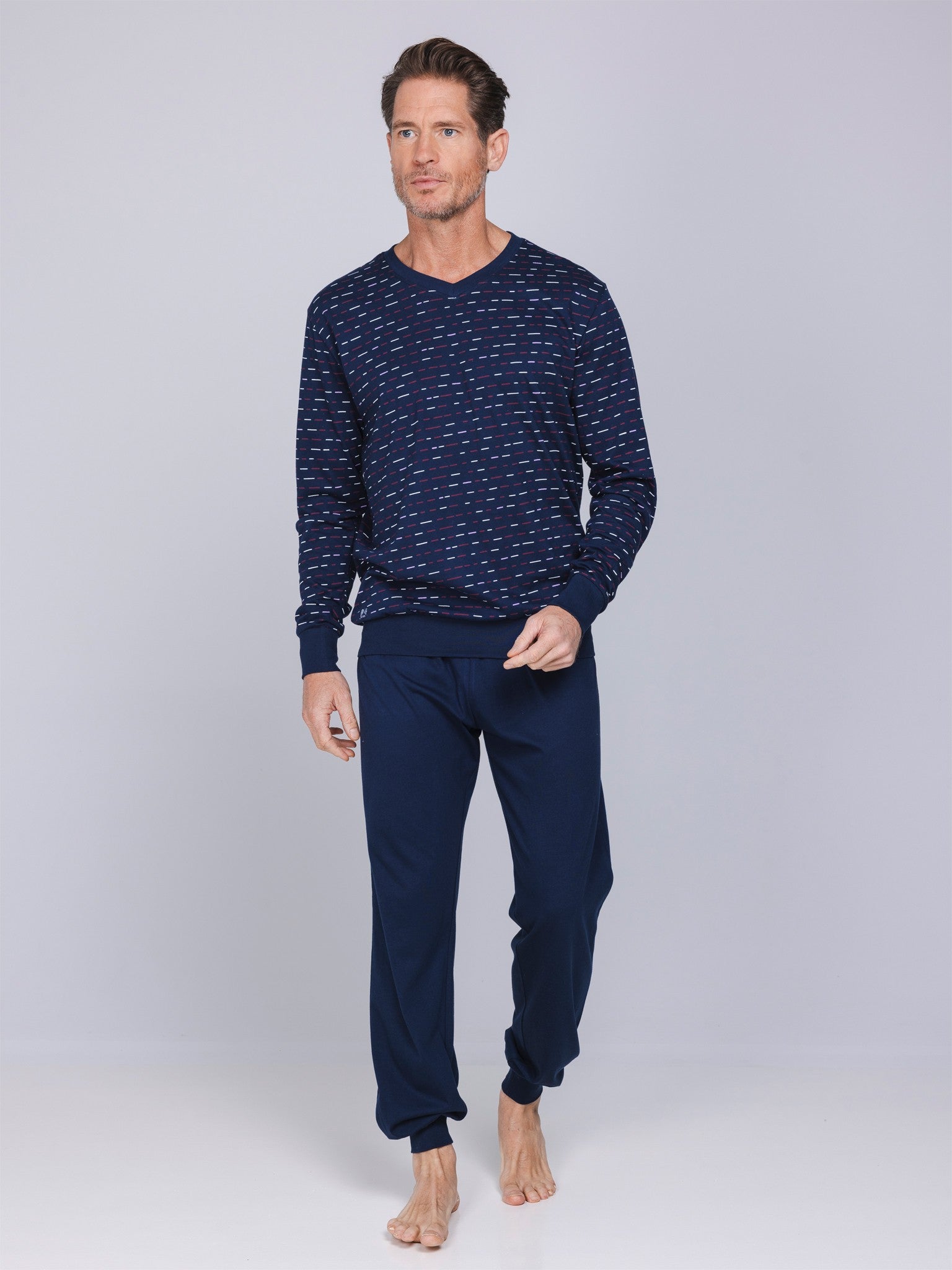 pastunette-northern-nights-pyjama-herren-dunkelblau-baumwolle-2 image 3