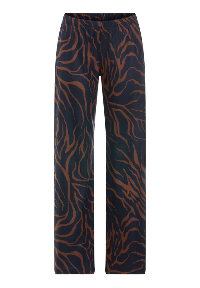 hanro-loungy-nights-long-pants-pyjamahose-navy-baumwolle image 1