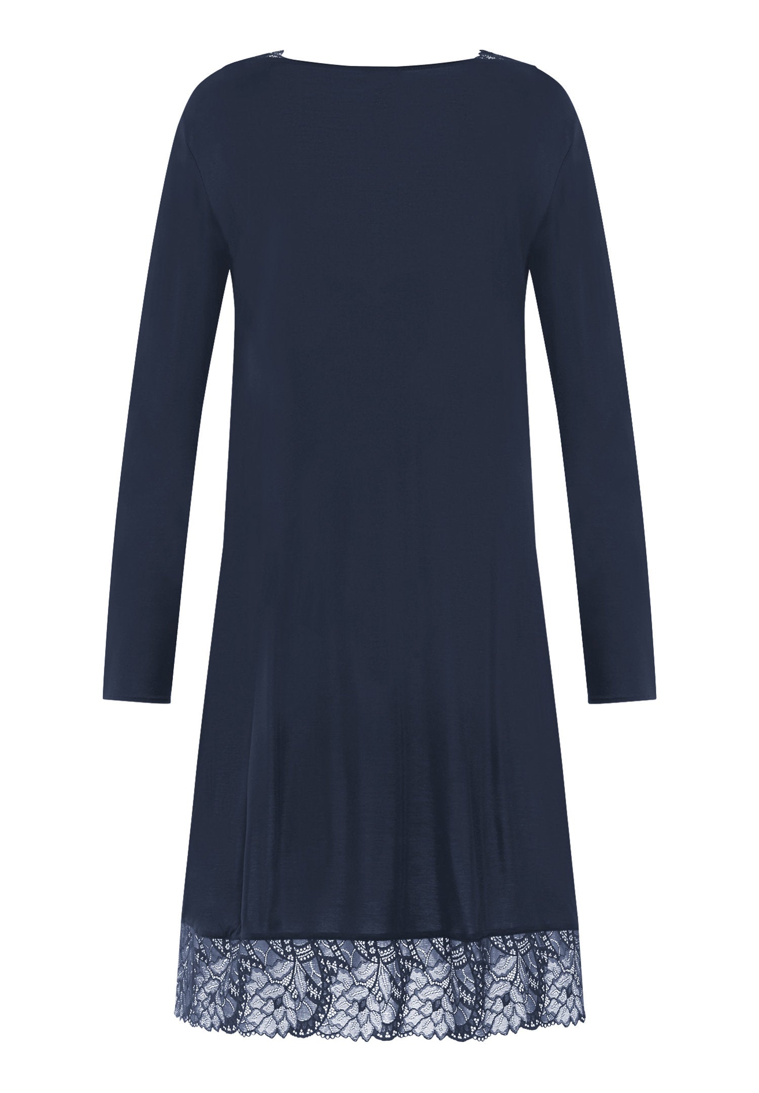 hanro-azelia-074703-nachthemd-deep-navy-langarm-tencel image 4