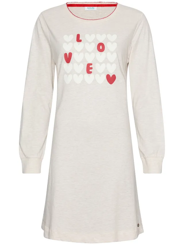 myrebelle-endless-love-nachthemd-ecru-herz-print-bio-baumwolle image 1