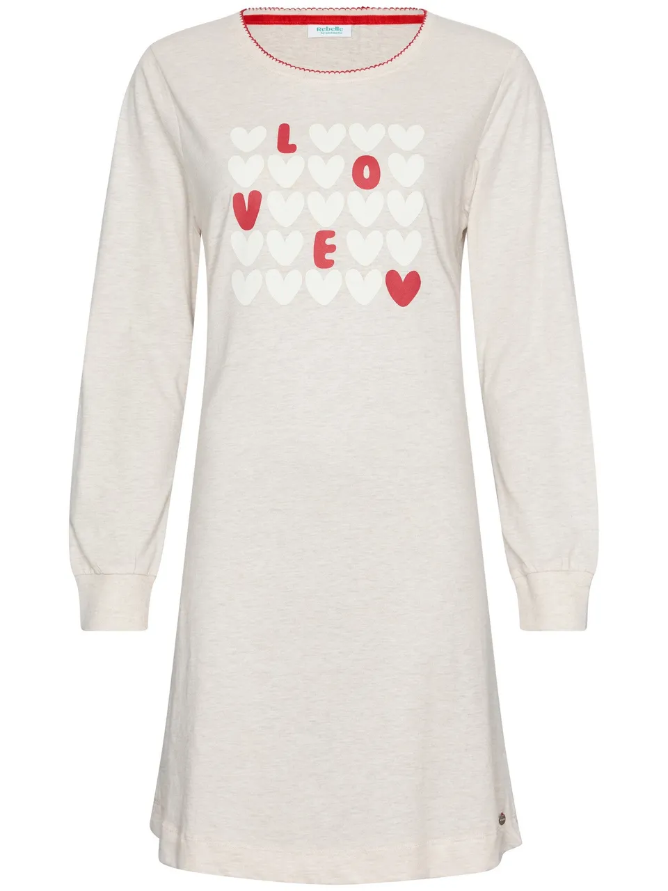 myrebelle-endless-love-nachthemd-ecru-herz-print-bio-baumwolle image 1