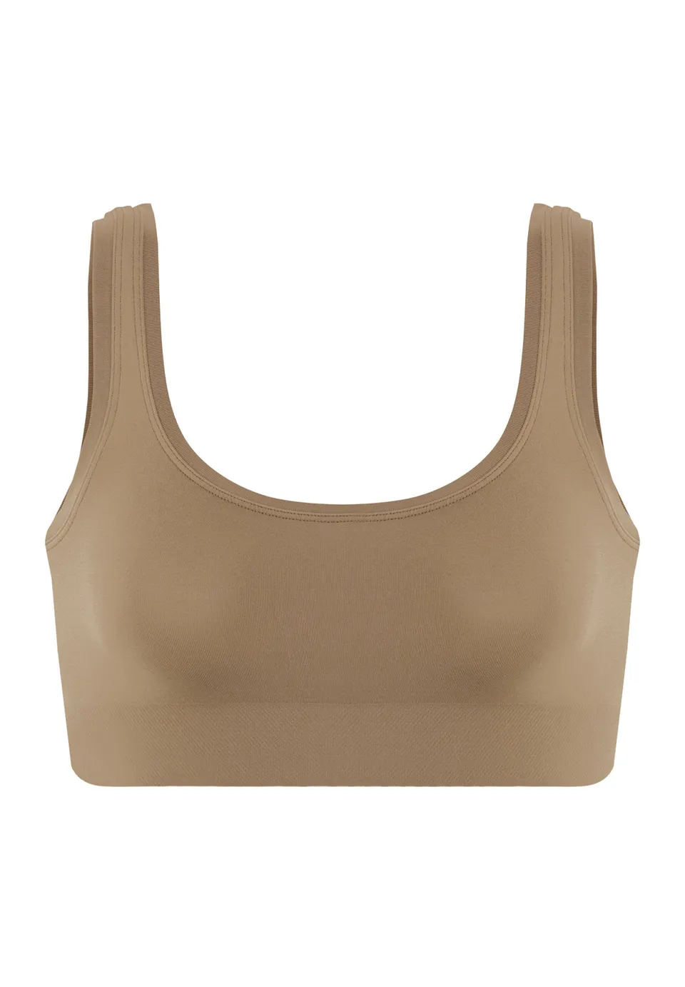 hanro-touch-feeling-crop-top-bustier-suede-camel-microfaser image 1