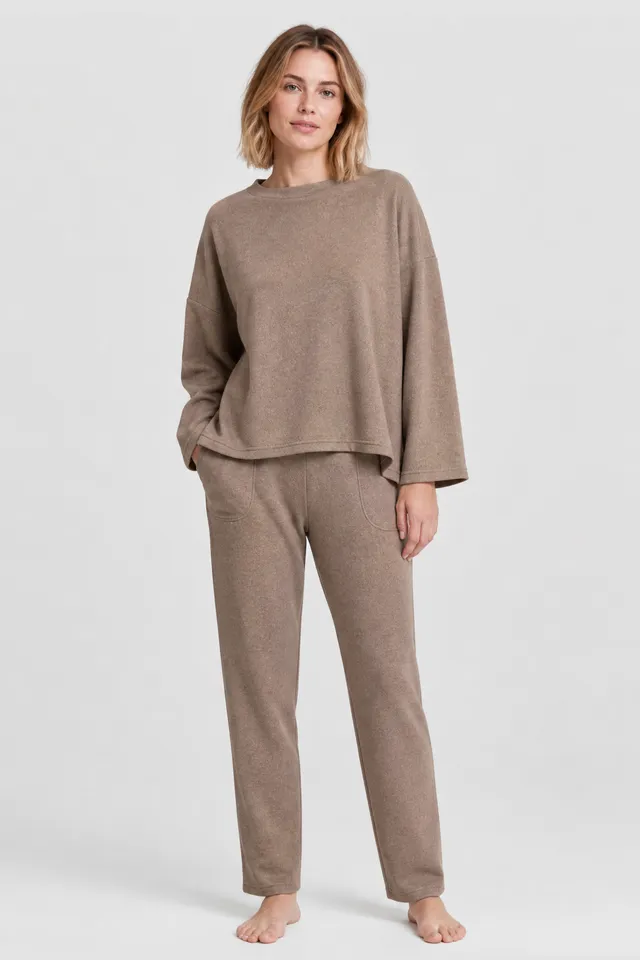 r-sch-be-happy-hausanzug-fleece-braun-loungewear image 1