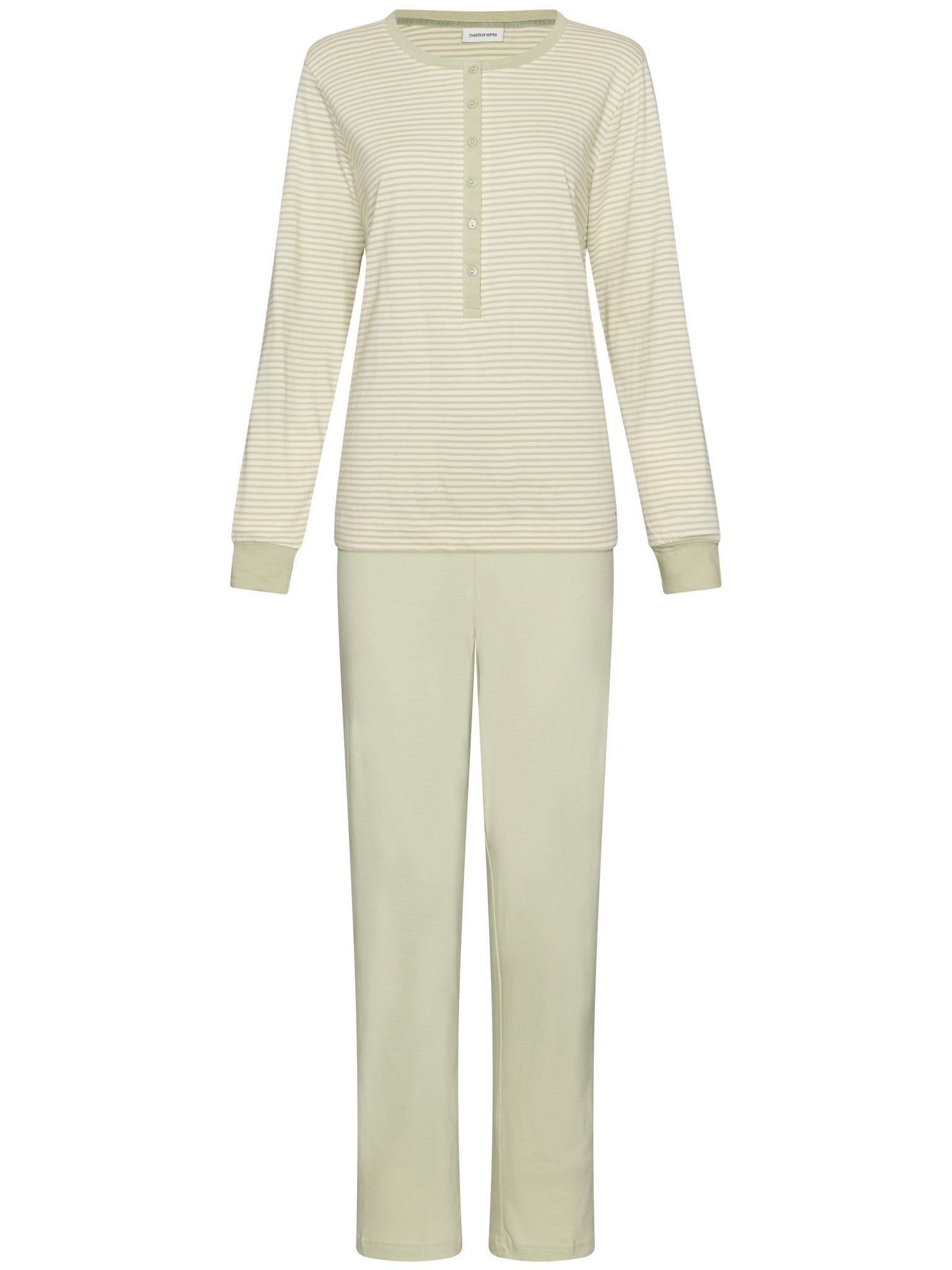 pastunette-sage-serenity-pyjama-gr-n-gestreift-bio-baumwolle image 1