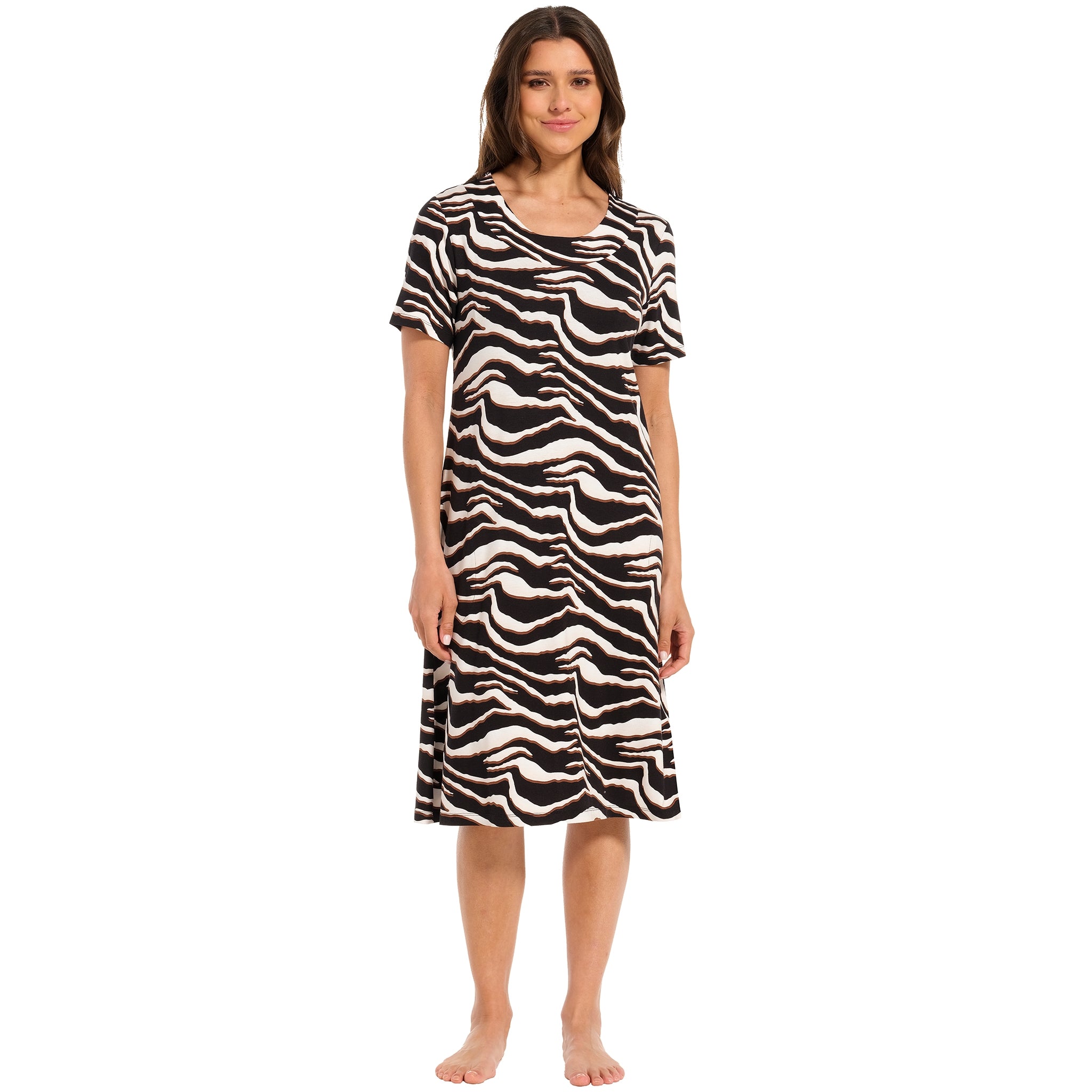 pastunette-beach-kleid-zebra-strandkleid-schwarz image 2
