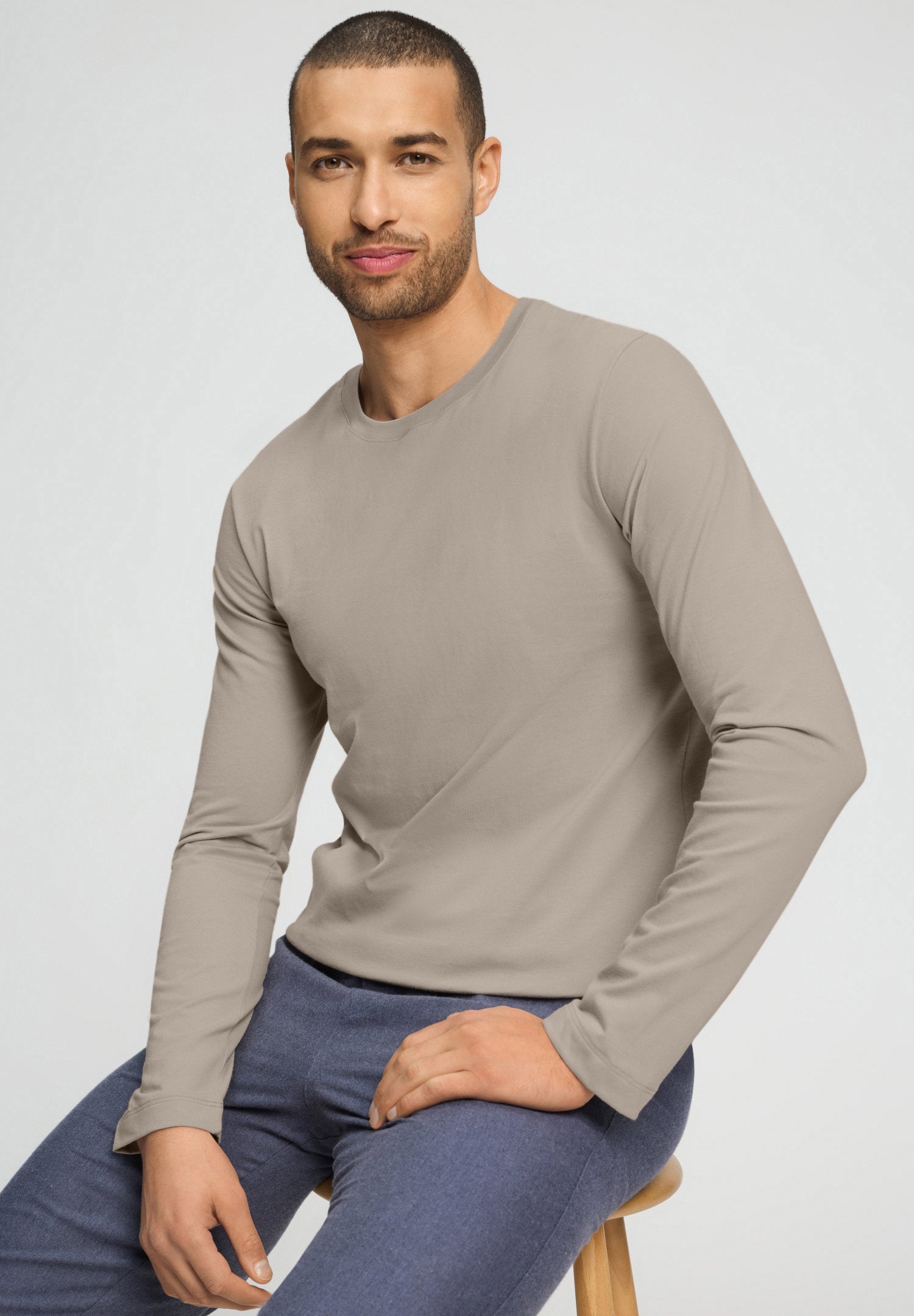 hanro-living-shirts-langarmshirt-wooly-beige-aus-baumwolle image 7