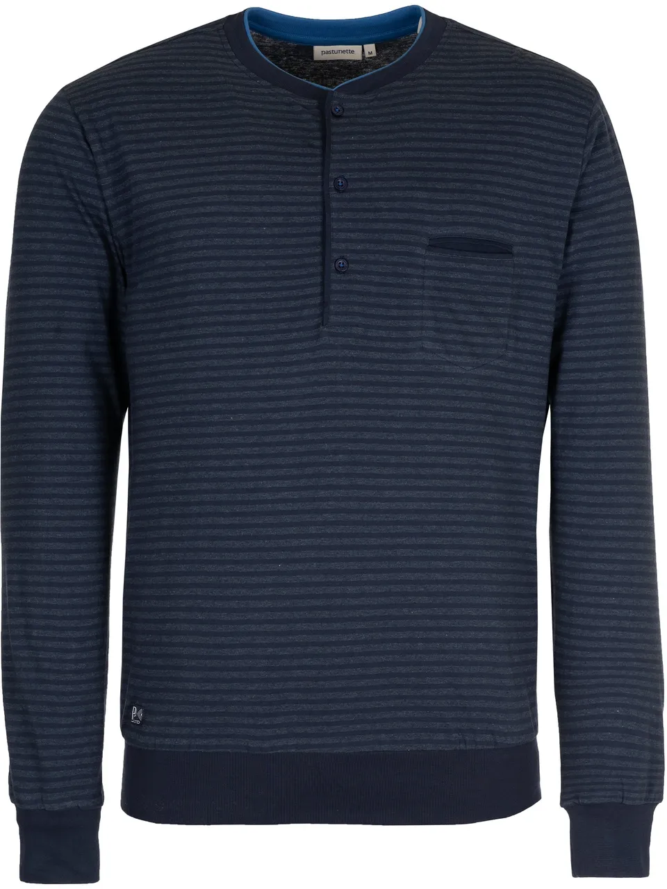 pastunette-pyjama-lounge-shirt-herren-blau-baumwolle image 1
