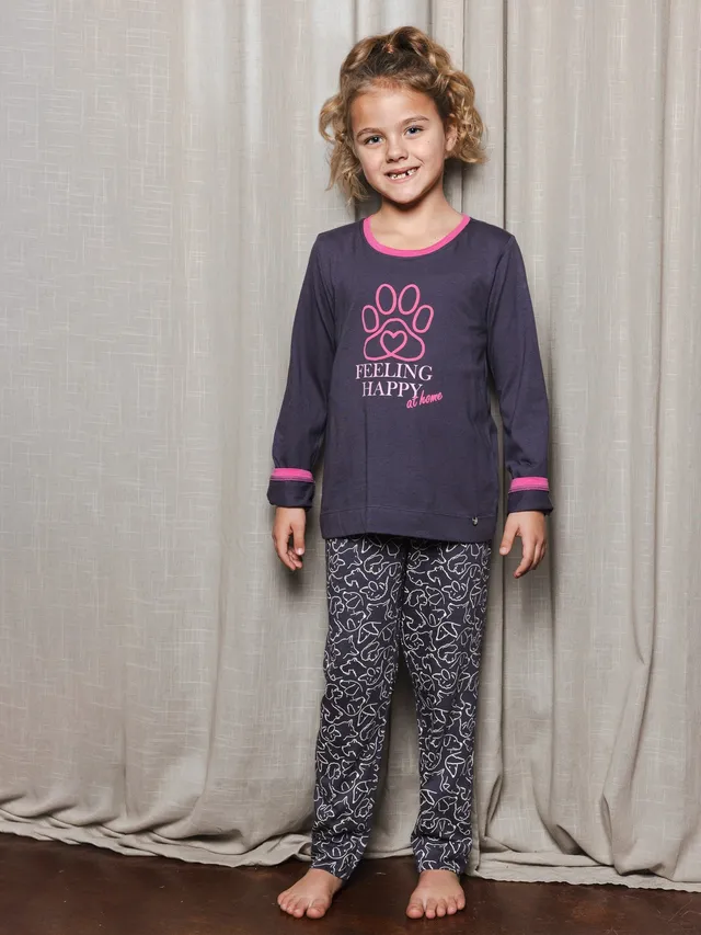 myrebelle-furry-friend-kinder-pyjama-grau-bio-baumwolle image 1