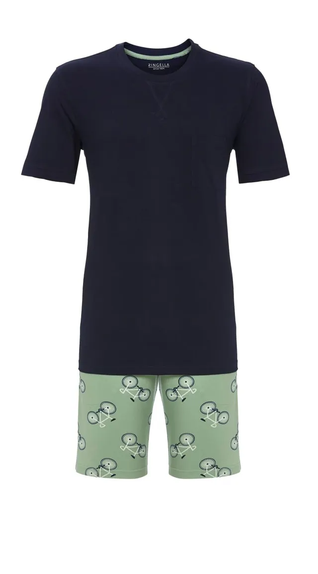 ringella-herren-shorty-fahrrad-rundhals-kurzpyjama-baumwolle image 1