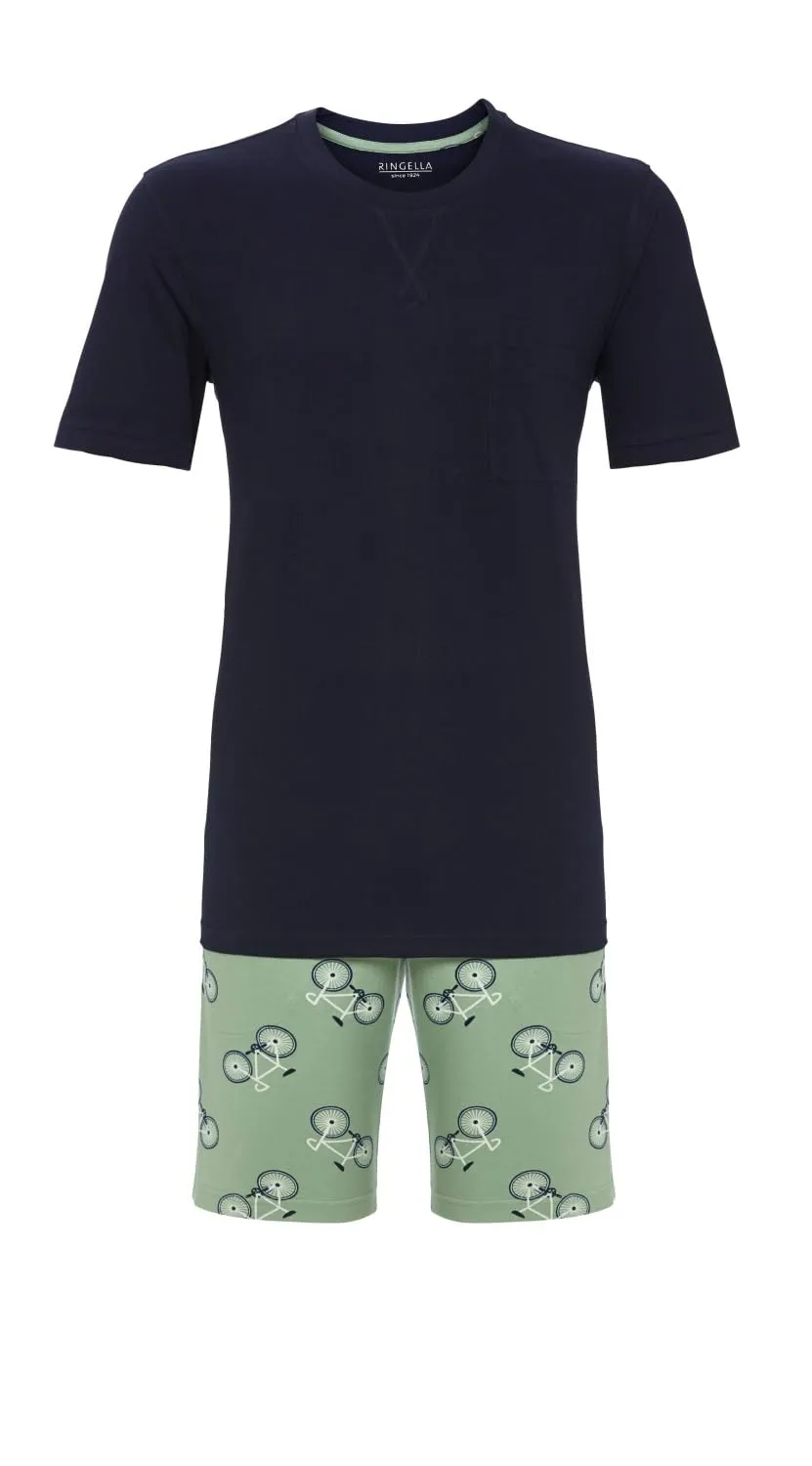 ringella-herren-shorty-fahrrad-rundhals-kurzpyjama-baumwolle image 1