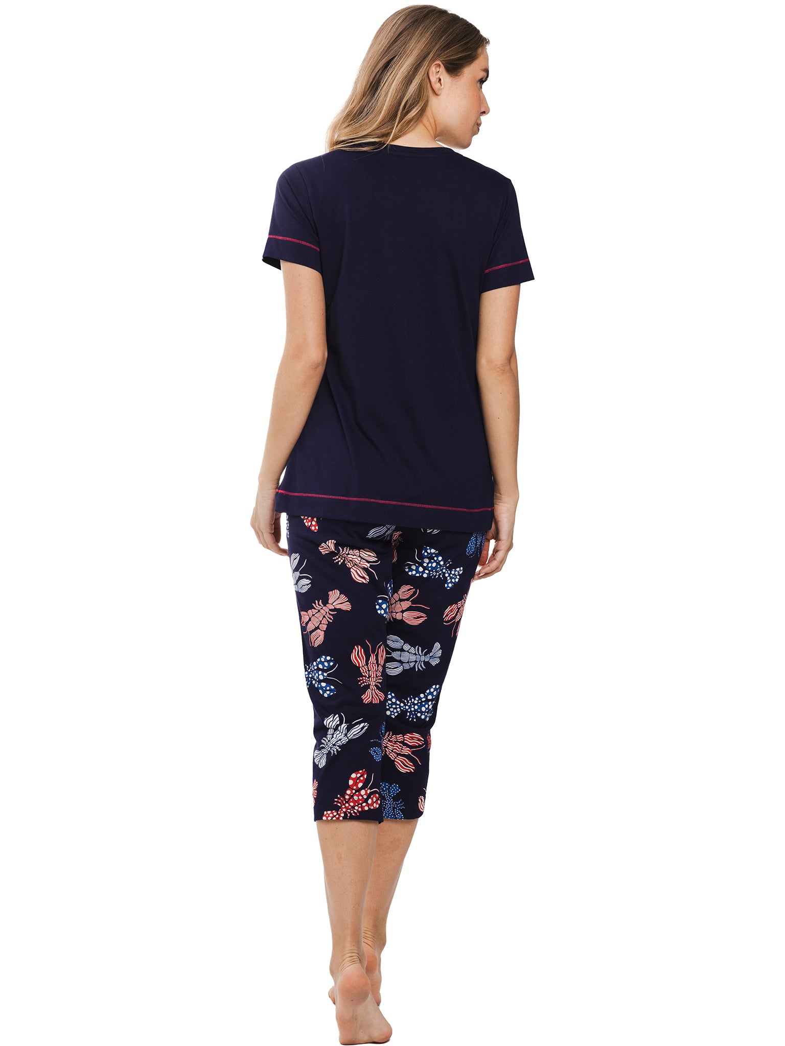 pastunette-rebelle-lobster-party-pyjama-blau-hummer-bio-baumwolle image 3