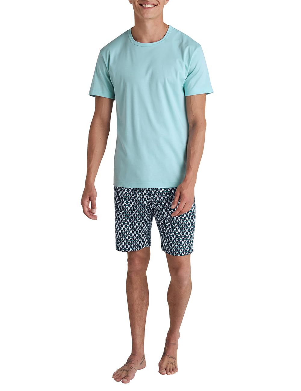 calida-relax-streamline-kurz-pyjama-herren-aquamarine-baumwolle image 1