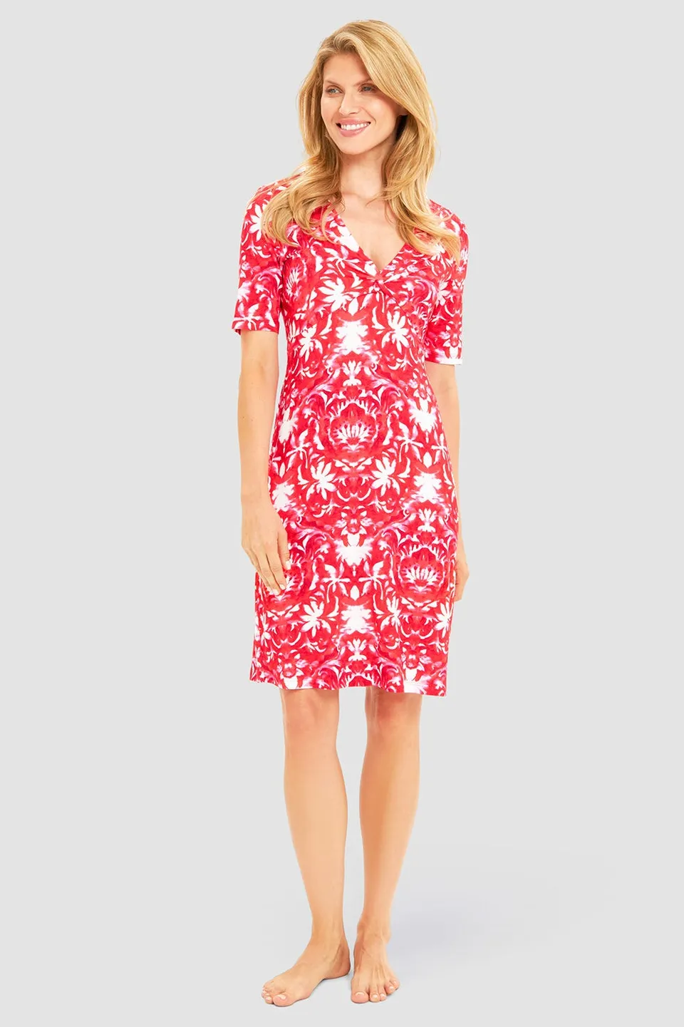 r-sch-be-happy-strandkleid-knielang-rot-mit-knoten image 1