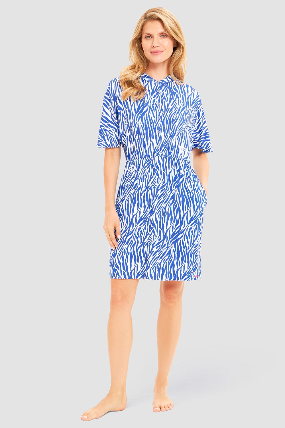 r-sch-be-happy-strandkleid-jersey-knielang-blau-zebra-print image 1