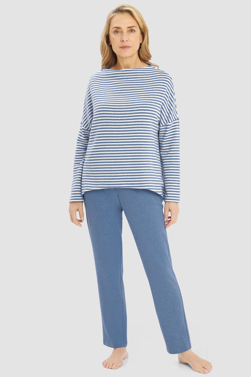 r-sch-be-happy-hausanzug-blau-ringeldruck-loungewear image 1