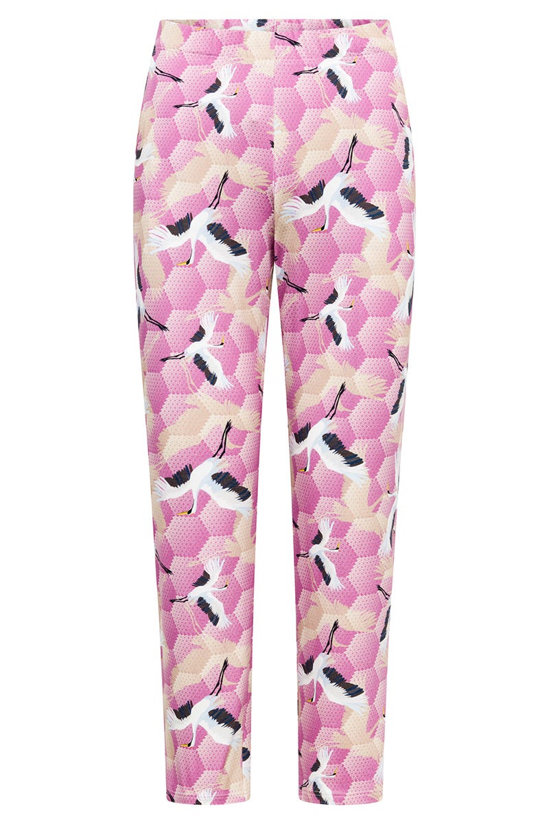 r-sch-be-happy-7-8-hose-pink-schlafhose-kranich-dessin image 2