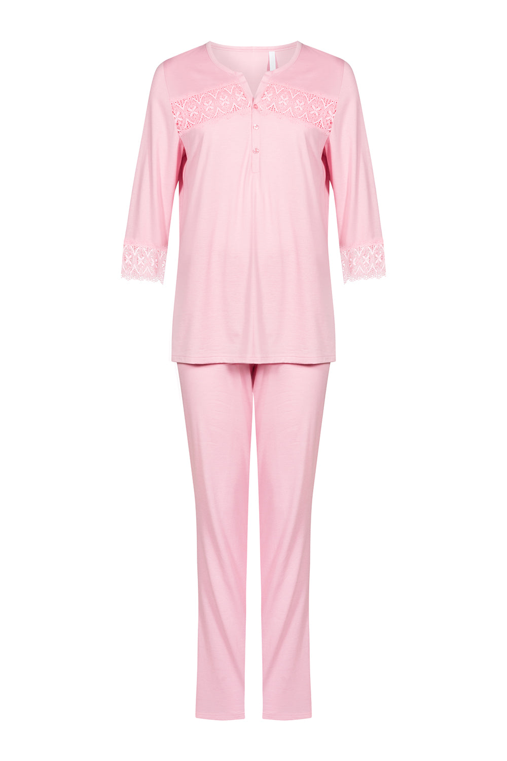 r-sch-be-happy-pyjama-3-4-arm-spitze-rosa-set image 2