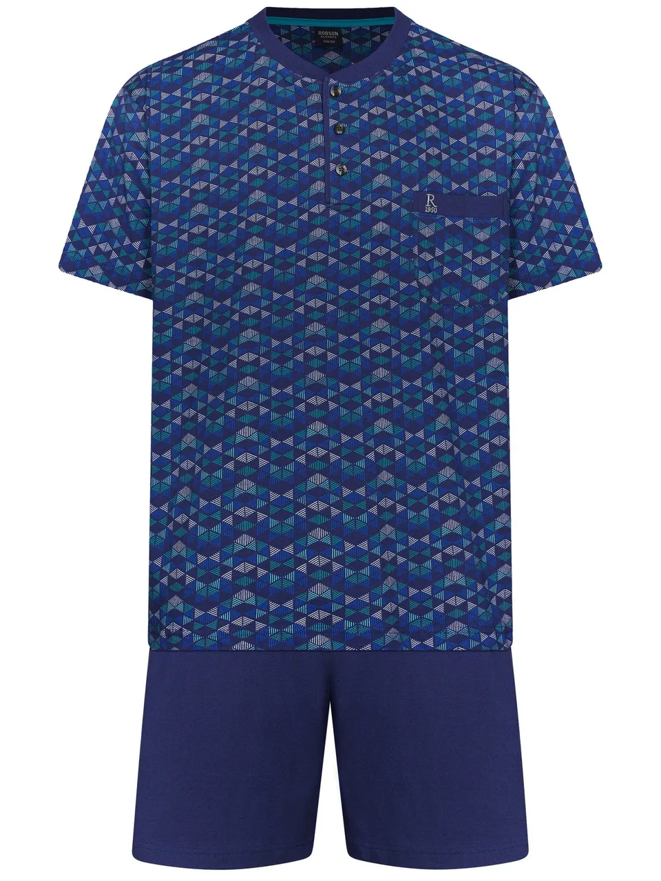 robson-shortama-kurzpyjama-dunkelblau-100-baumwolle image 1