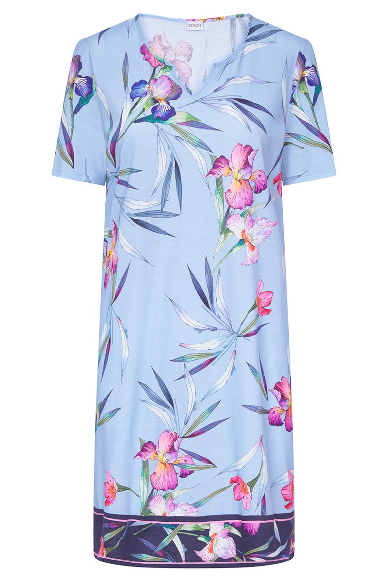 r-sch-be-happy-nachthemd-3-4-arm-nachtkleid-blau-modal image 2