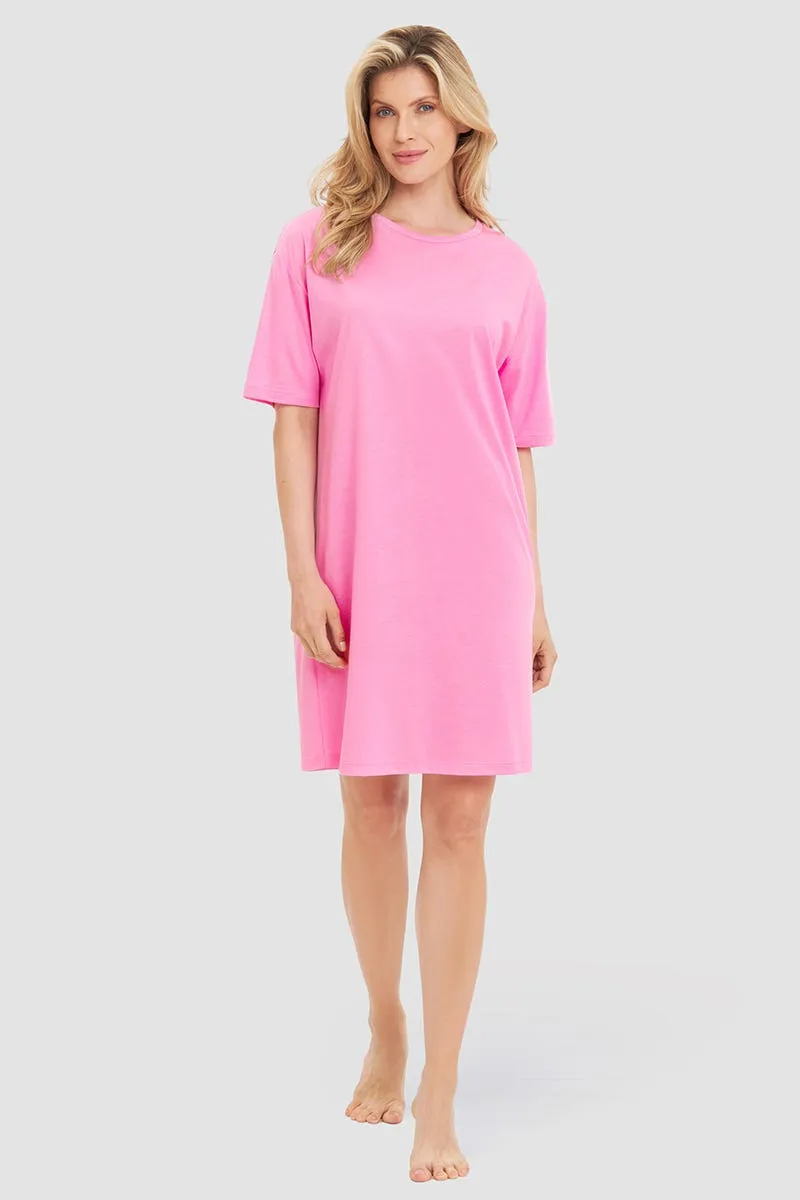 r-sch-be-happy-nachthemd-kurz-nachtkleid-pink-baumwolle-modal image 1