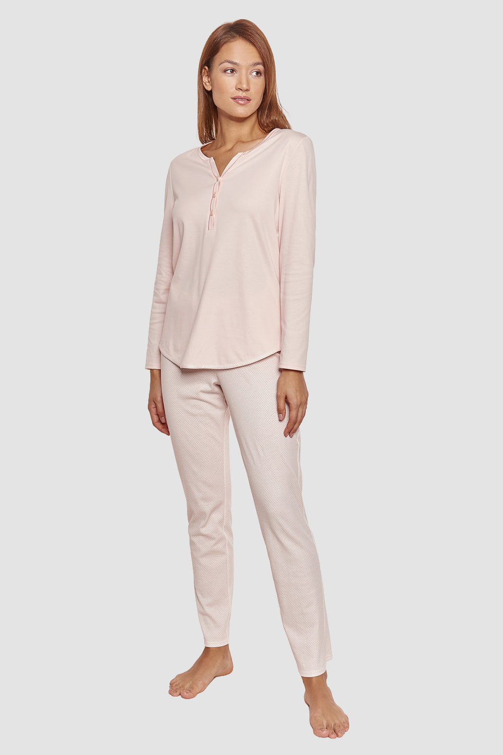 r-sch-be-happy-pyjama-lang-punktedruck-schlafanzug-blau image 7