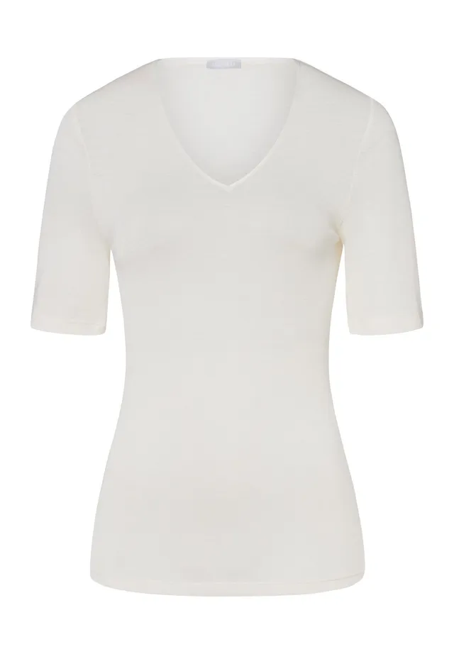 hanro-woolen-silk-shirt-damen-kurzarm-cygne-wolle-seide image 1