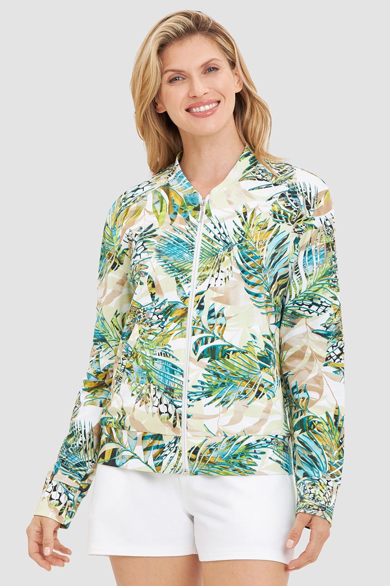 r-sch-be-happy-sweatjacke-palmendruck-gr-n-baumwolle image 1