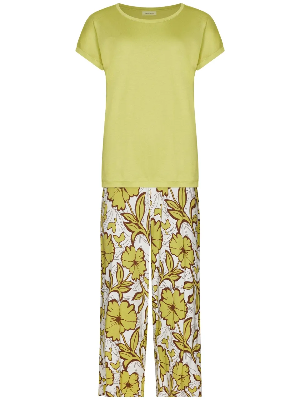 pastunette-terra-luna-pyjama-gr-n-blumen-baumwolle-modal image 1