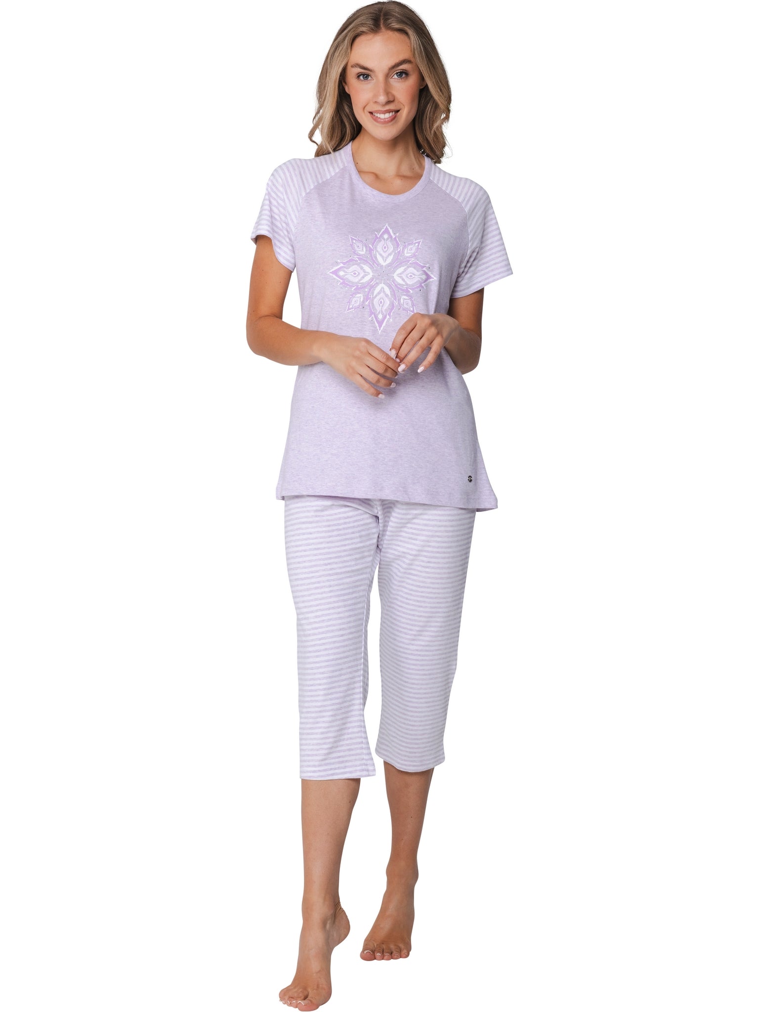 pastunette-purple-haze-pyjama-lila-3-4-hose-baumwolle image 3
