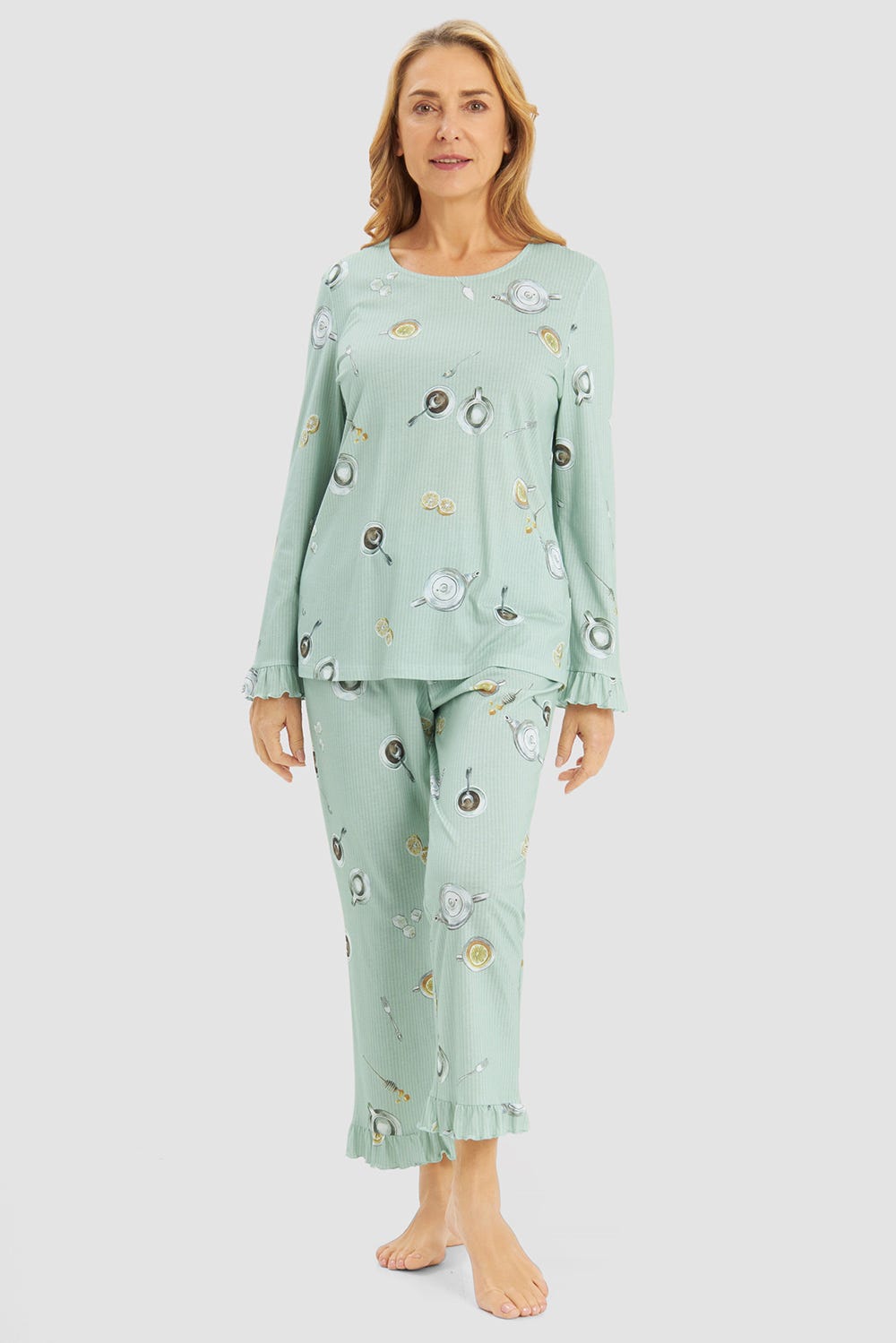 r-sch-be-happy-7-8-pyjama-alloverdruck-gr-n-langarm-r-schen image 1