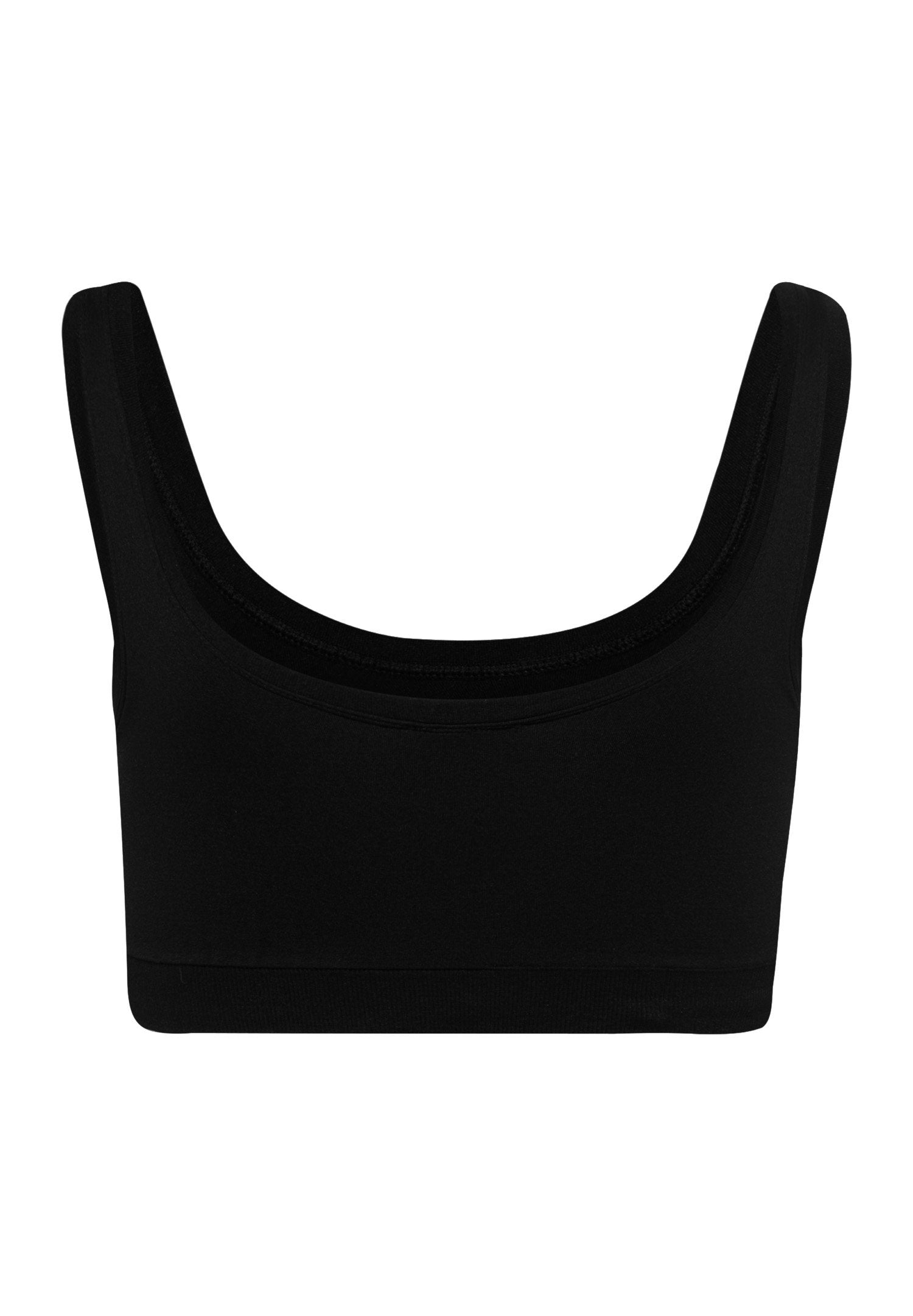 hanro-touch-feeling-padded-crop-top-bustier-schwarz-microfaser image 3