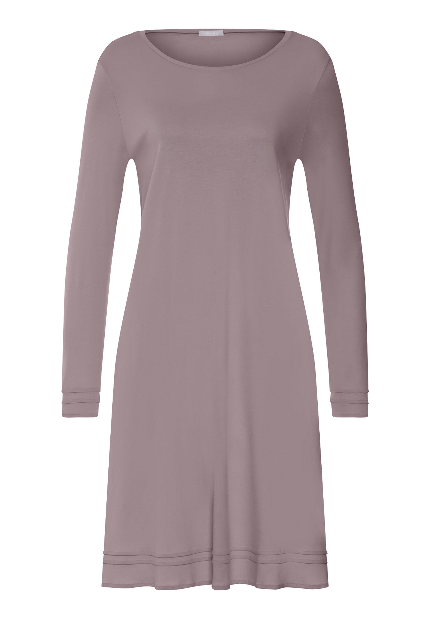 hanro-pilar-nachthemd-100cm-langarm-stormy-rose-baumwolle image 1
