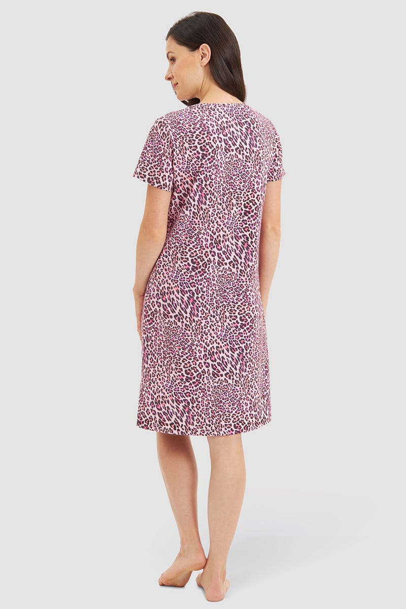 r-sch-be-happy-nachthemd-pink-leo-kurzarm-knielang image 3