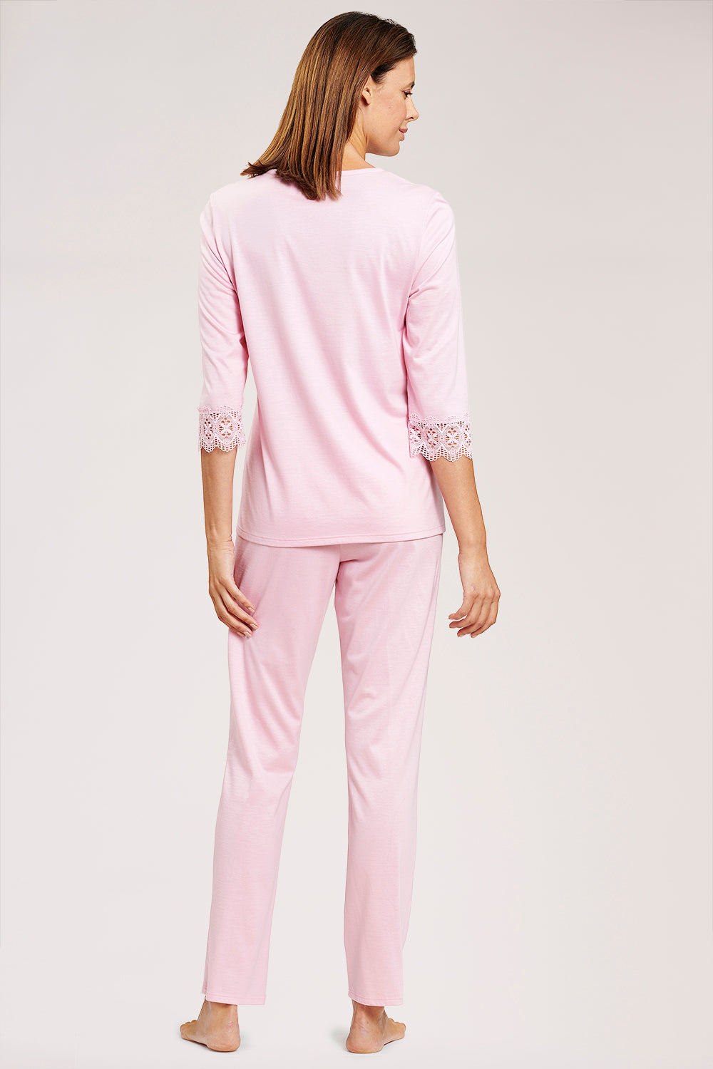 r-sch-be-happy-pyjama-3-4-arm-spitze-rosa-set image 3