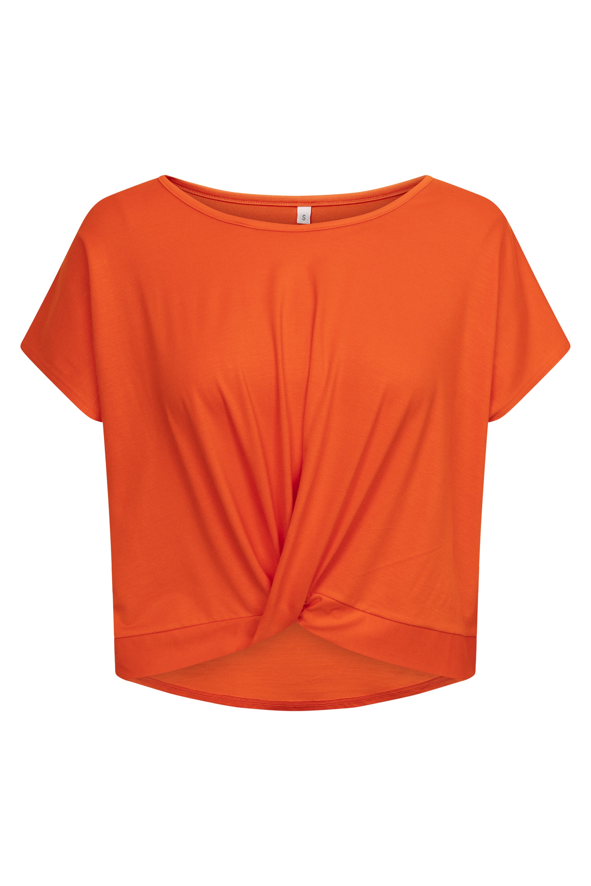 r-sch-be-happy-yoga-shirt-knoten-kurzarm-orange-baumwolle image 2