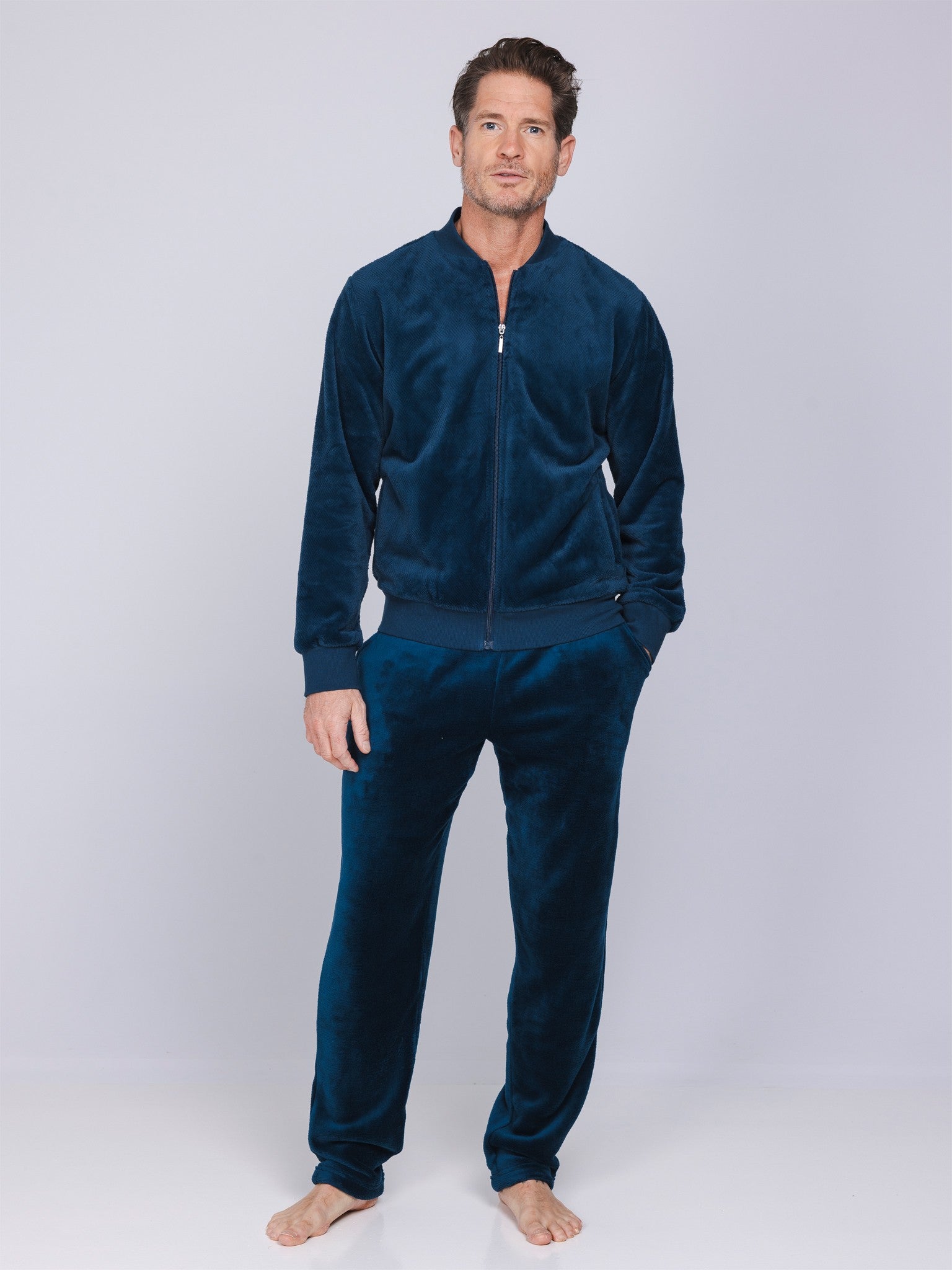 pastunette-blue-comfort-hausanzug-blau-herren-fleece image 4