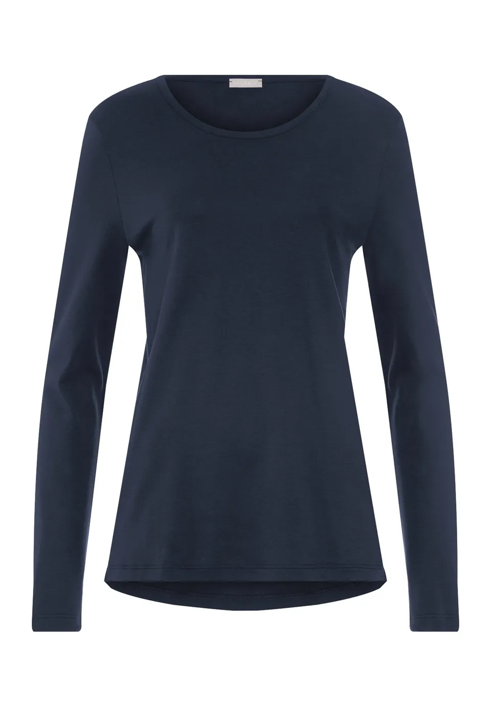 hanro-loungy-nights-langarm-shirt-deep-navy-baumwolle image 1