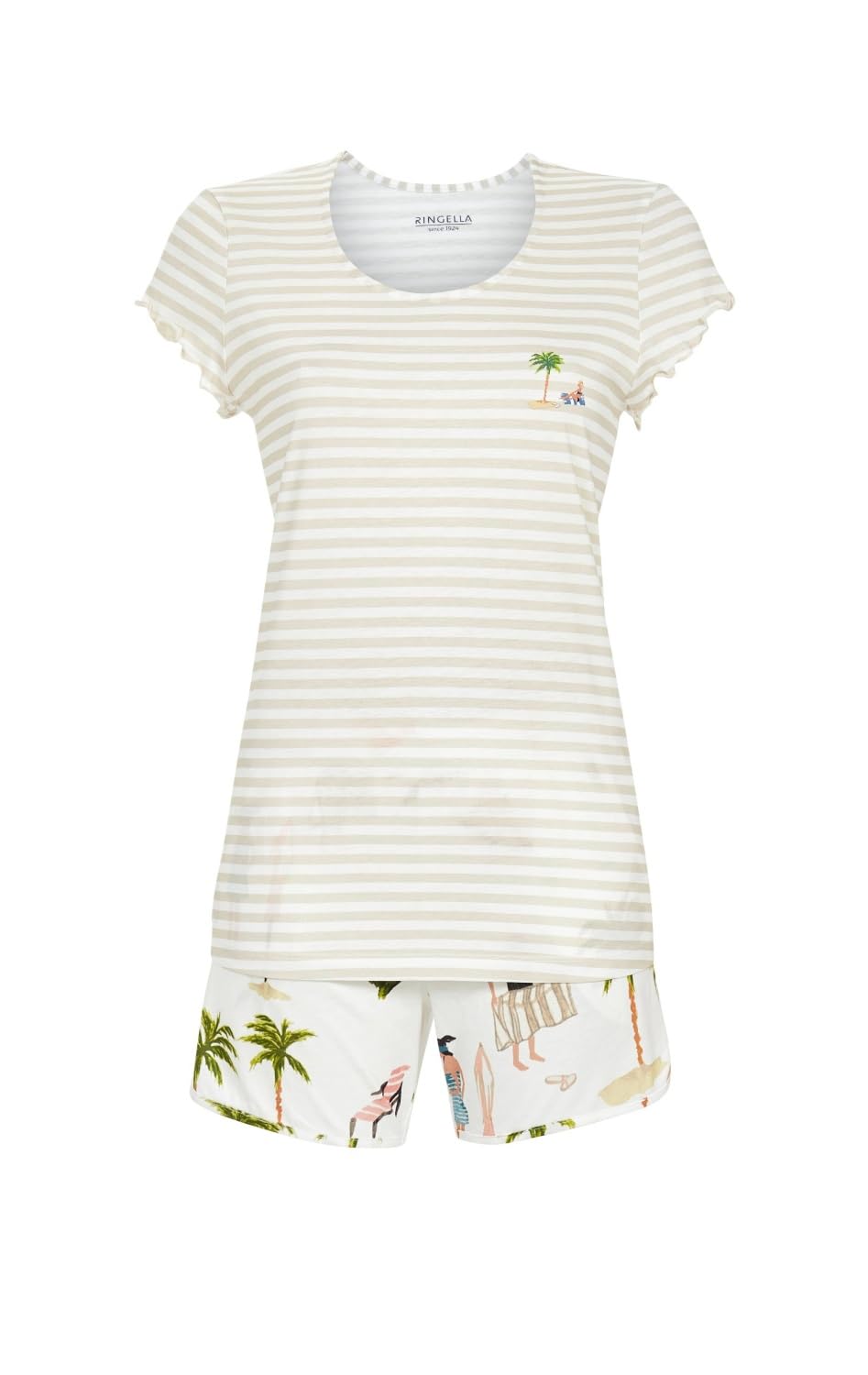 ringella-women-men-damen-shorty-mustermix-kurzpyjama-baumwolle image 1