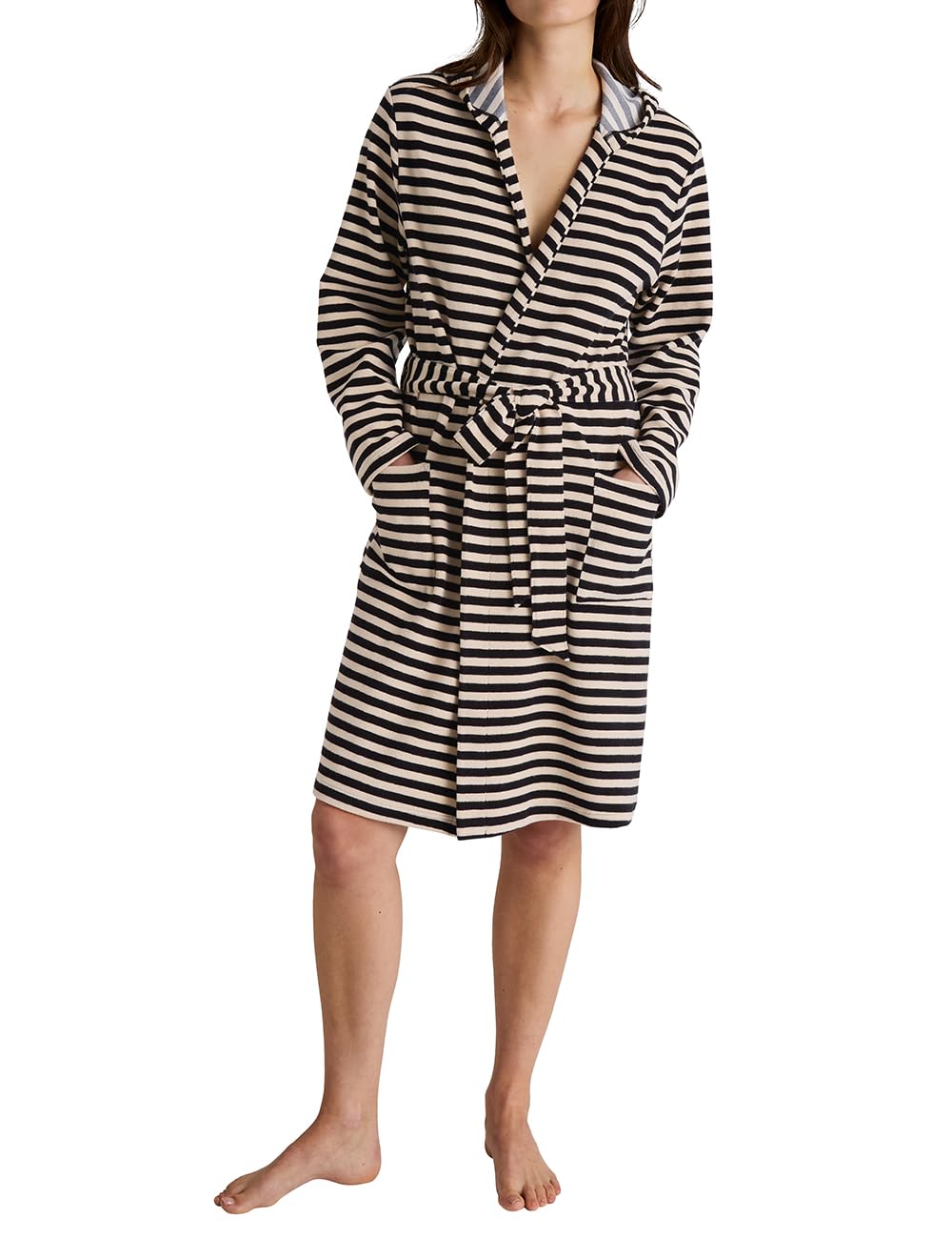 calida-lounge-relax-stripe-bademantel-bio-baumwolle-100cm image 1