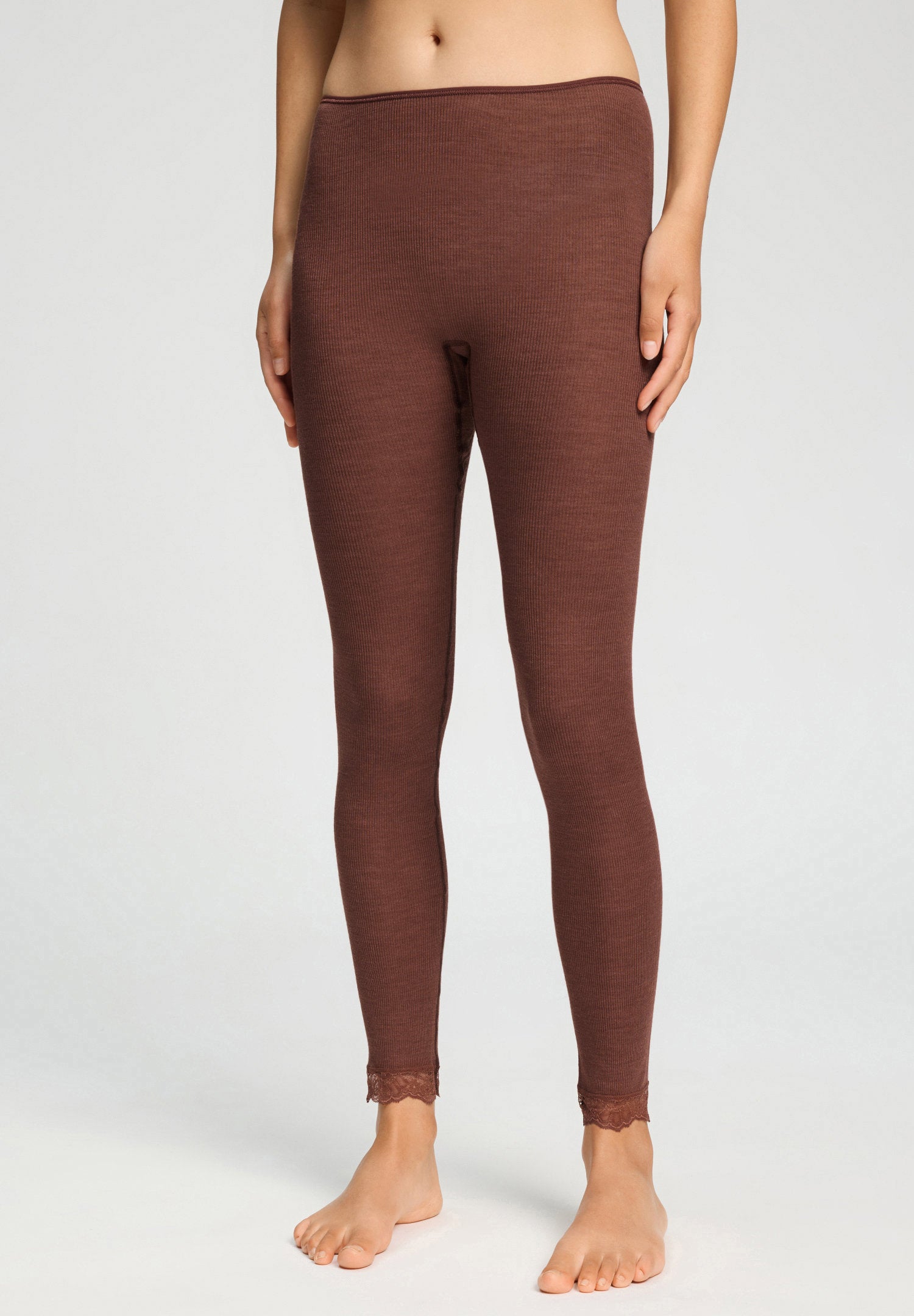 hanro-woolen-lace-leggings-wolle-seide-cinnamon image 2