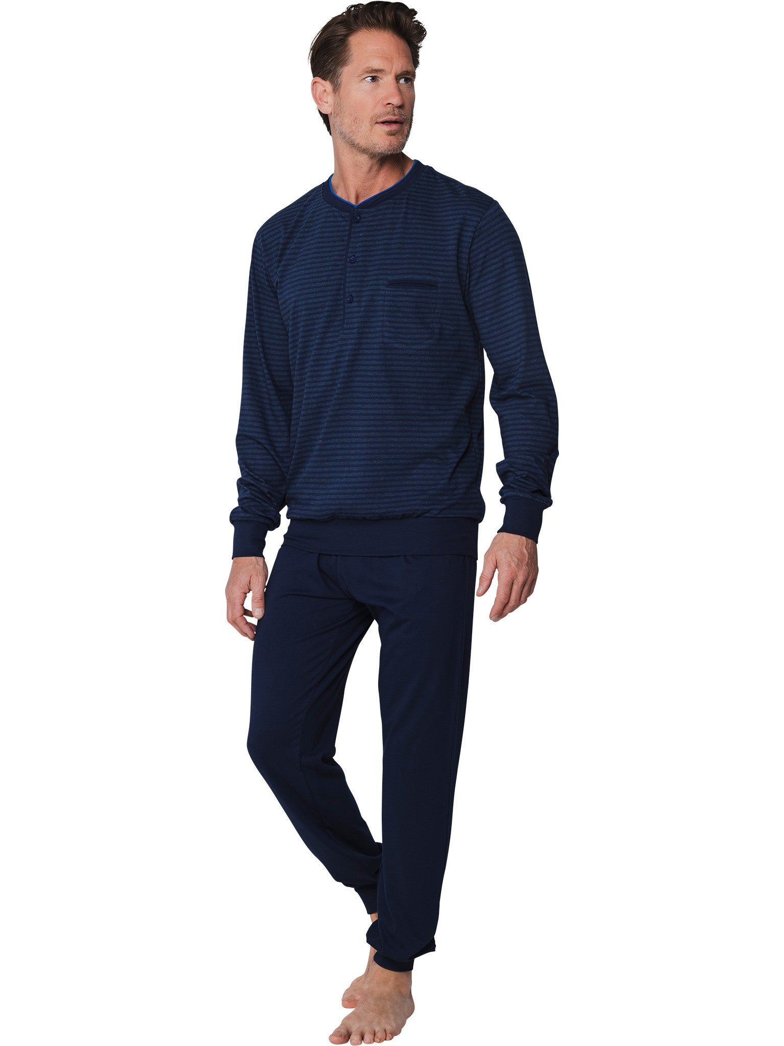pastunette-noos-pyjama-dunkelblau-herren-baumwolle image 2