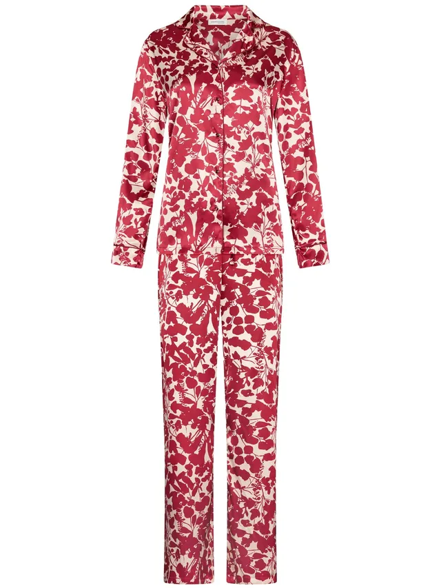 pastunette-premium-scarlet-bloom-pyjama-rot-satin-knopf image 1