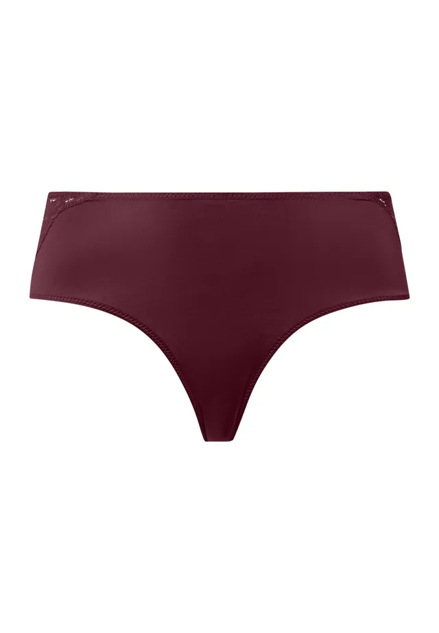 hanro-lilith-midi-briefs-slip-vivid-brown-spitze-damen image 1