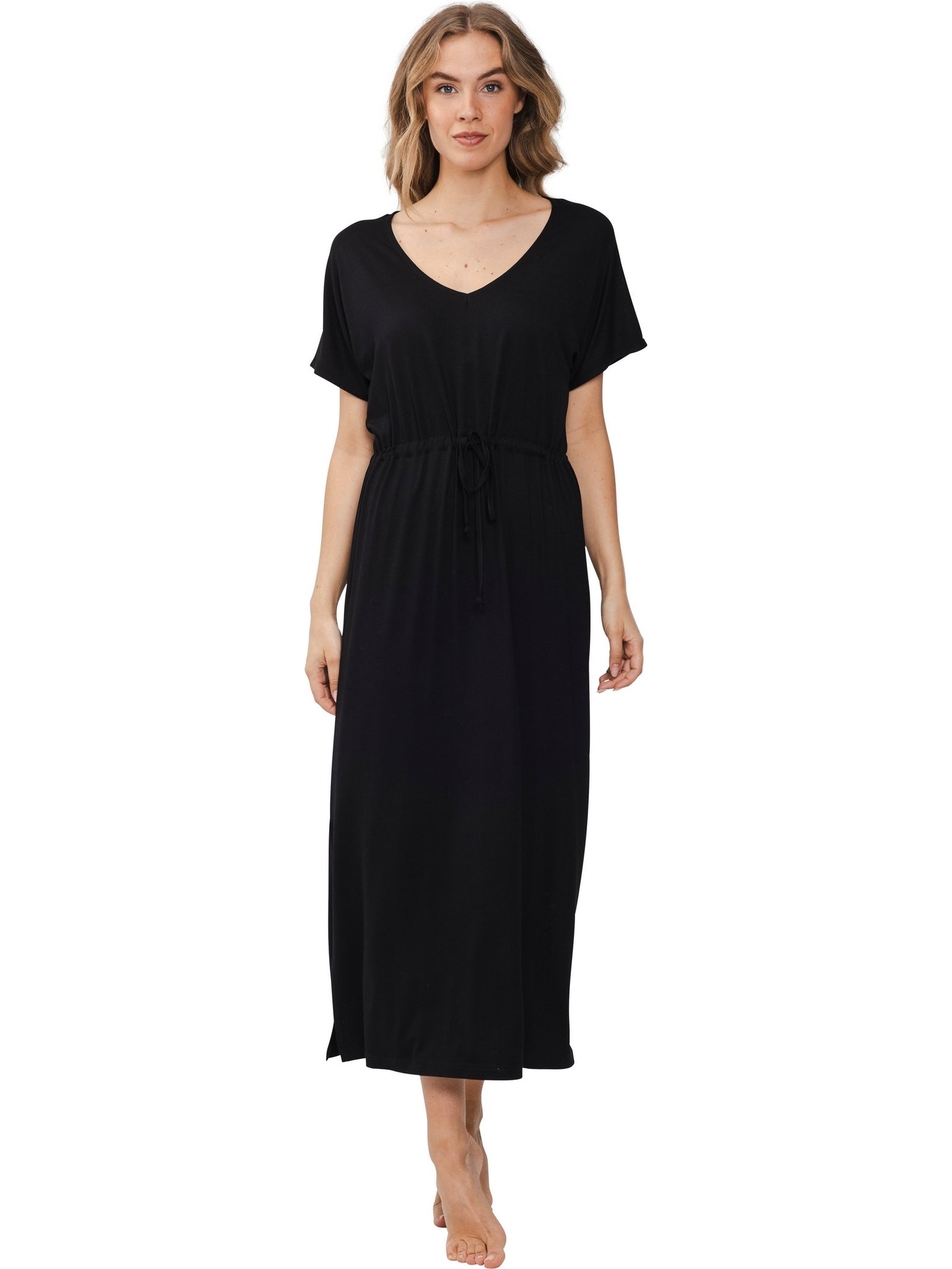 pastunette-beach-day-strandkleid-schwarz-v-ausschnitt-130cm image 3