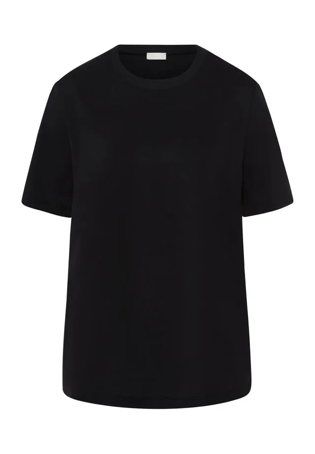 hanro-natural-shirt-t-shirt-schwarz-bio-baumwolle image 1